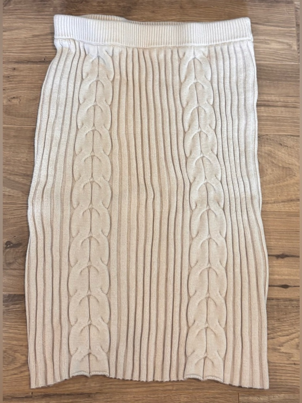 Marc New York Cable-Knit Sweater Skirt – Cream | Size Medium